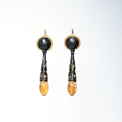 Orecchini intarsio con Ambra